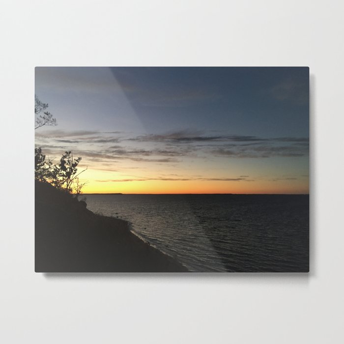 Bay Sunset from Above Metal Print