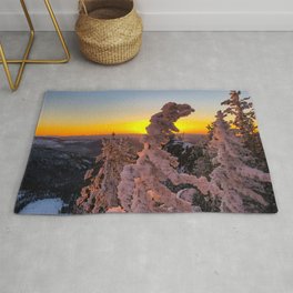 Sunset and Rime Ice Area & Throw Rug