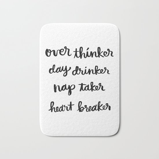 over thinker, day drinker Bath Mat