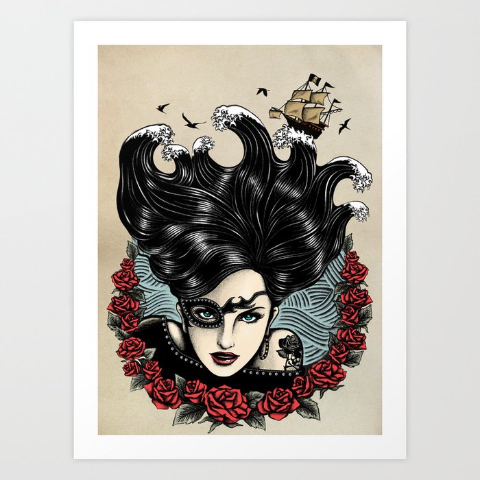 Pirate Queen (Color) Art Print