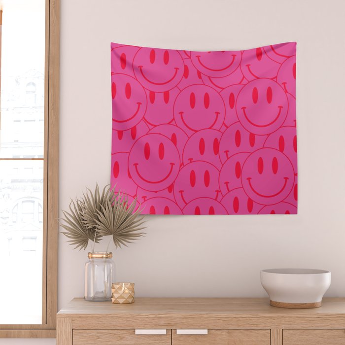 Trippy smiley sales face tapestry