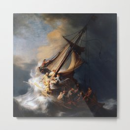 Stolen Painting - The Storm on the Sea of Galilee by Rembrandt Metal Print