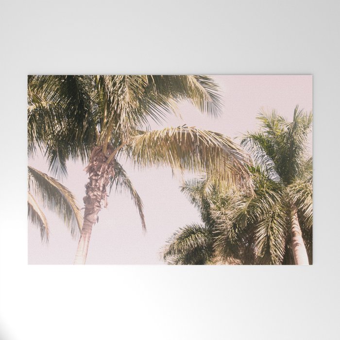 Floridian Palm Tree Vibes 2 Tropical Wall Decor Art Society6 Welcome Mat By Anita S Bella - Tropical Wall Decor Palm