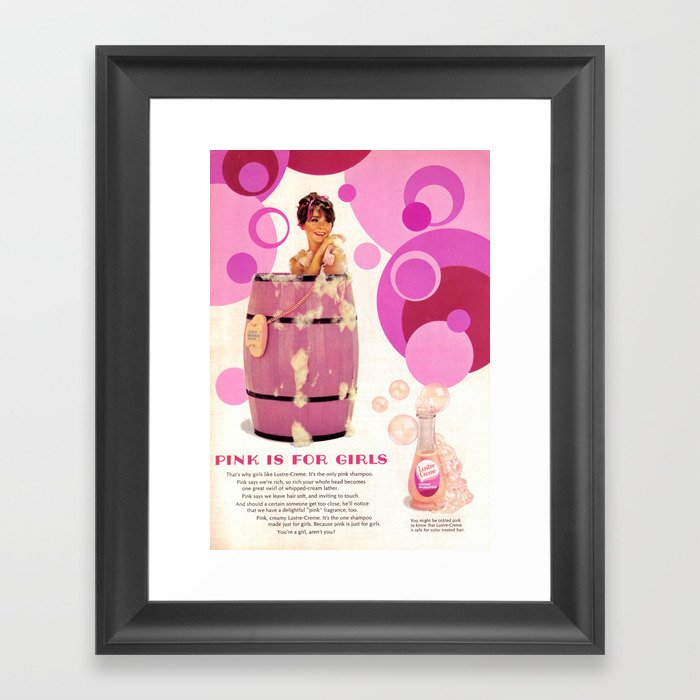 Pink Is For Girls Framed Art Print