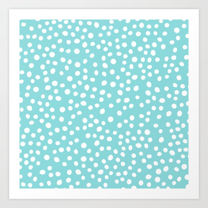 Baby Blue Pastel White Dots Pattern Art Print by Vic Torys Society6