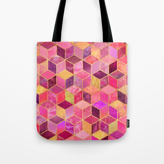 Pink Cubes Tote Bag
