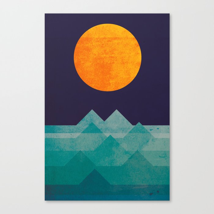 The ocean, the sea, the wave - night scene Canvas Print