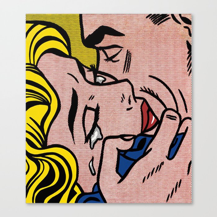 Roy Lichtenstein (American, 1923-1997) Kiss V Canvas Print