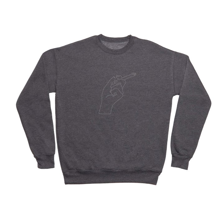 Weed Hand Outline Crewneck Sweatshirt