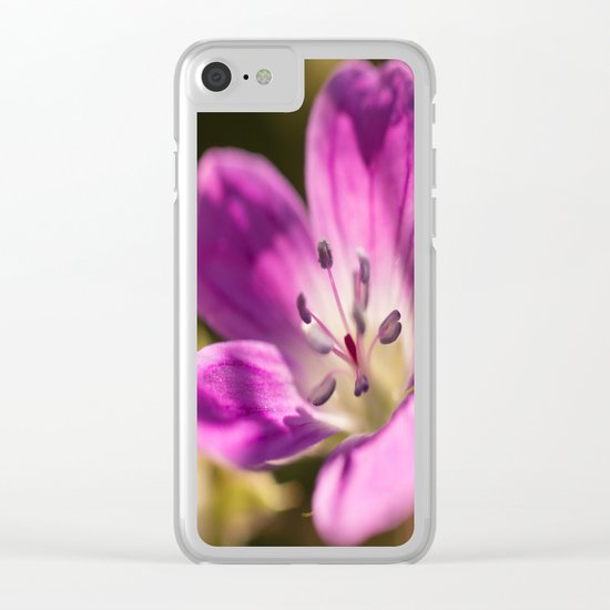 Purple glow in forest Clear iPhone Case