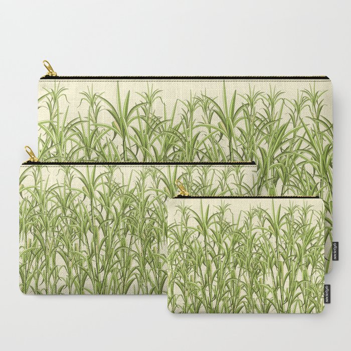 Sugar Cane Exotic Plant Pattern Carry-All Pouch