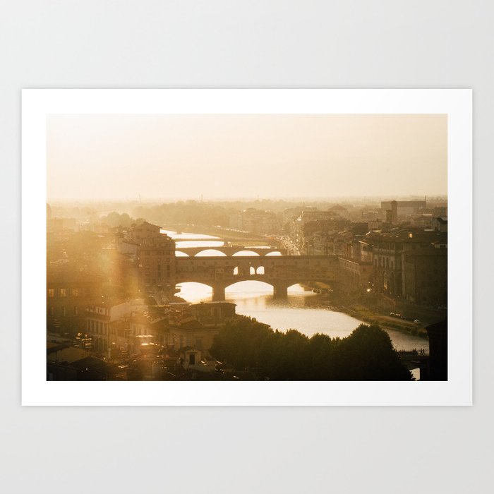 Beautiful Sunset Firenze, Summer in Florence || Europe, City Photography, Travel, Art Print Art Print