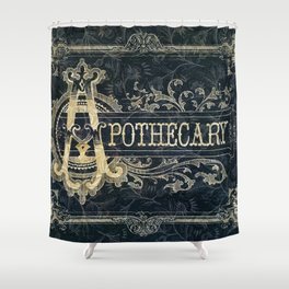 Victorian Apothecary Sign Shower Curtain
