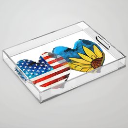 Stand With Ukraine - Peace Not War Art Acrylic Tray