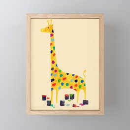 Paint by number giraffe Framed Mini Art Print