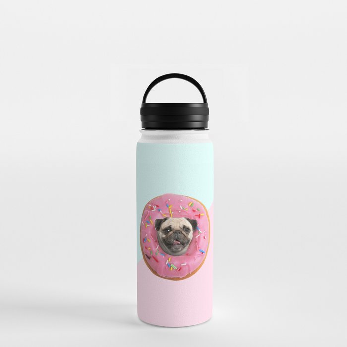 Pug Strawberry Donut Water Bottle