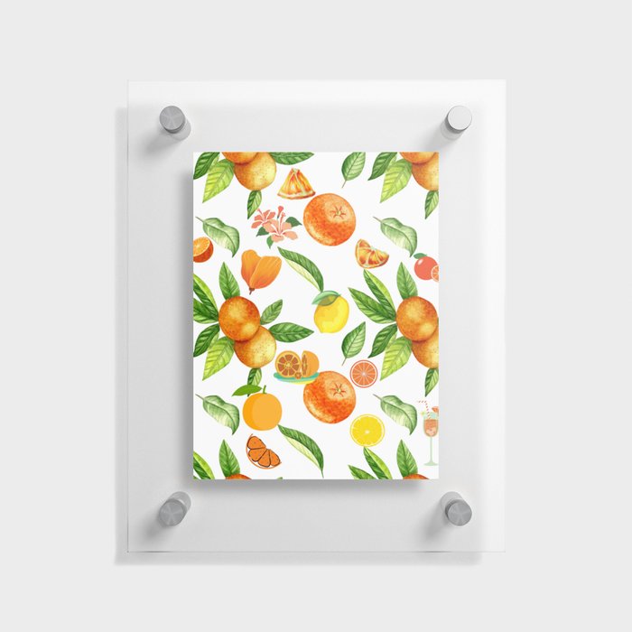 Tropical Orange Garden Floating Acrylic Print