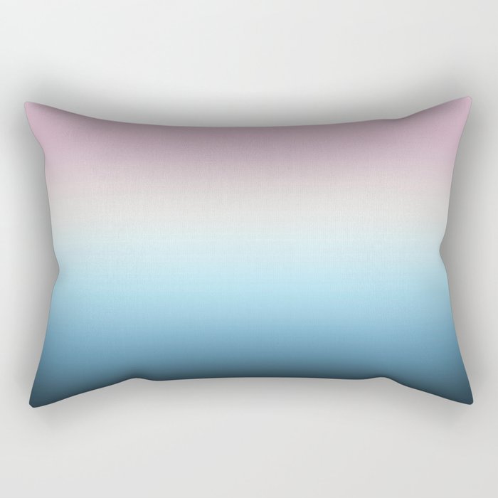 Feminine Pastel Ombre Pink, Cream and Blue Gradient Rectangular Pillow