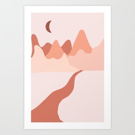 Modern Mountain Art Design 02 Earthy Abstractions Art Print