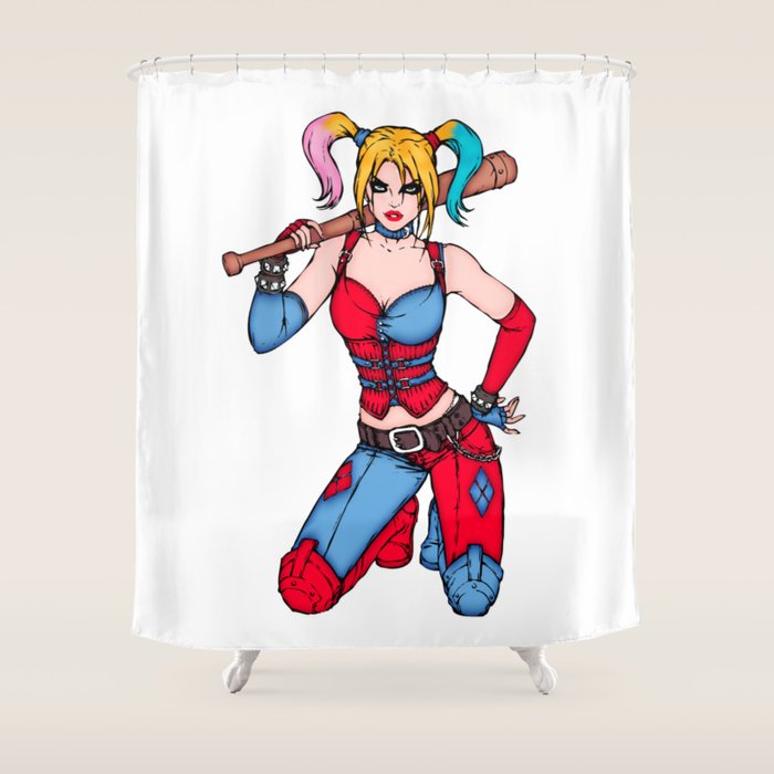 Harley Quinn Joker Y Bat Man Catwoman Anime Character Toon Harley Quinn Joker Y Bat Man Catwoman Anime Character Toon Batgirl Cosplay Funny Shower Curtain