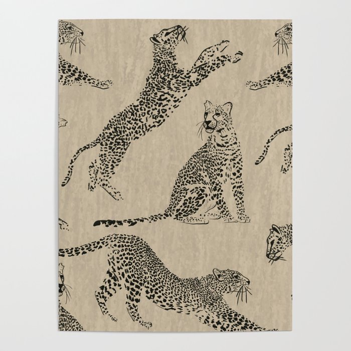 tan leopard pattern Poster