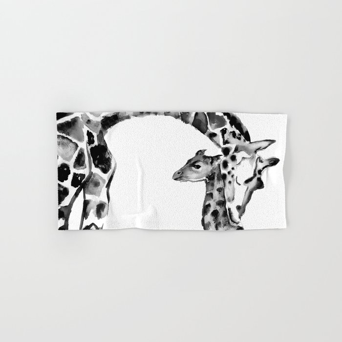 Black and white giraffes Hand & Bath Towel