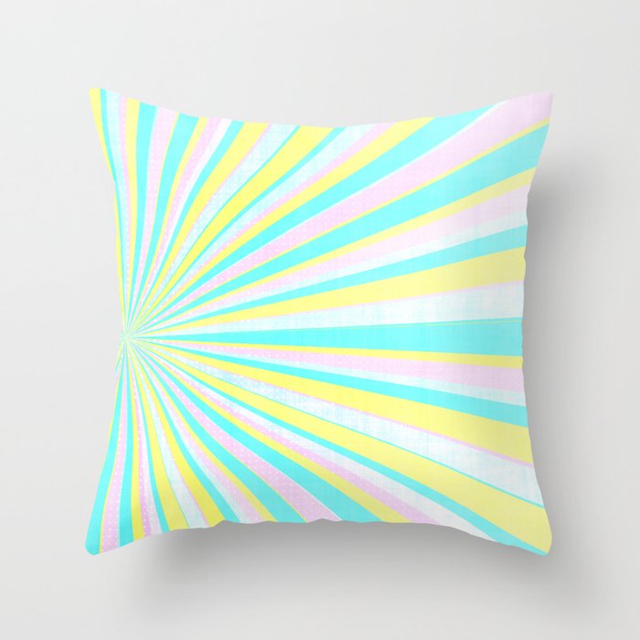 Pastel Rays Throw Pillow