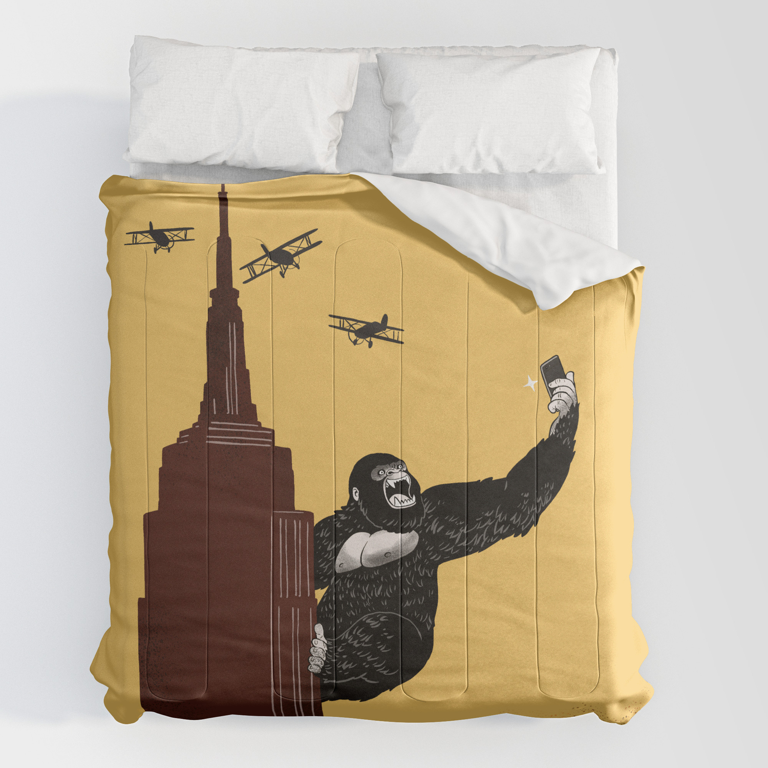 King Kong Love Selfie Comforter By Big, King Kong Bedding
