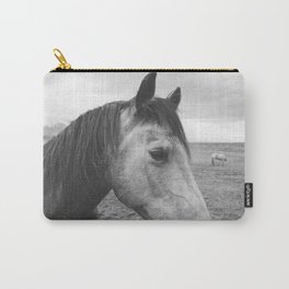 Horse Print in Black and White Carry-All Pouch