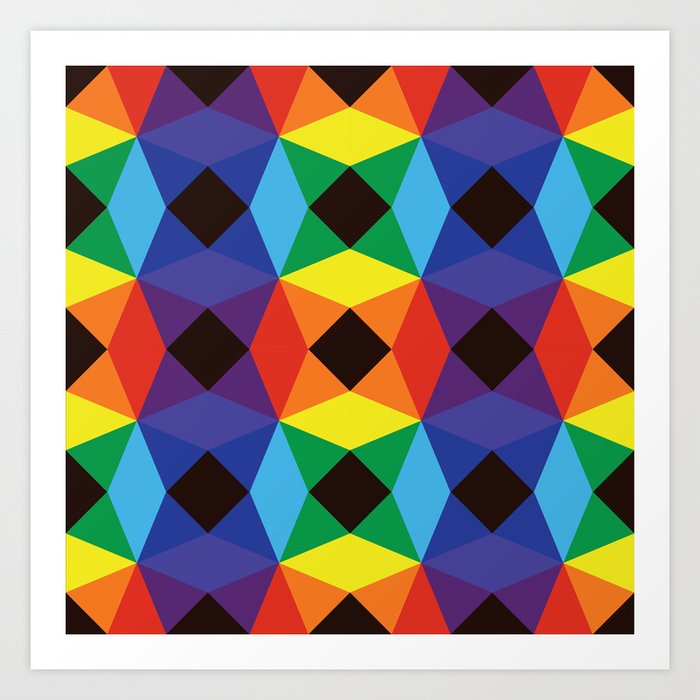 Rainbow Octagons Art Print