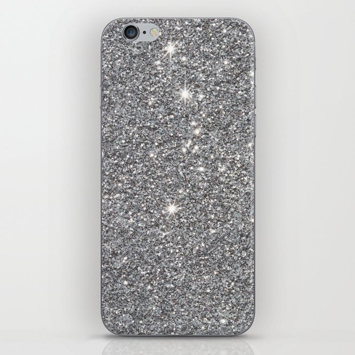 silver shine glitter iPhone Skin