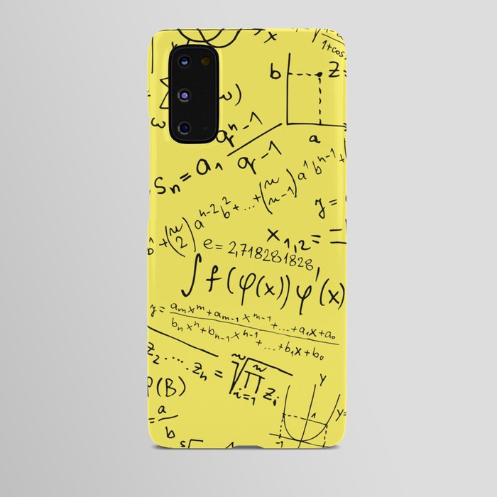 Math Geek, Math Equation On Yellow Background Pattern Android Case