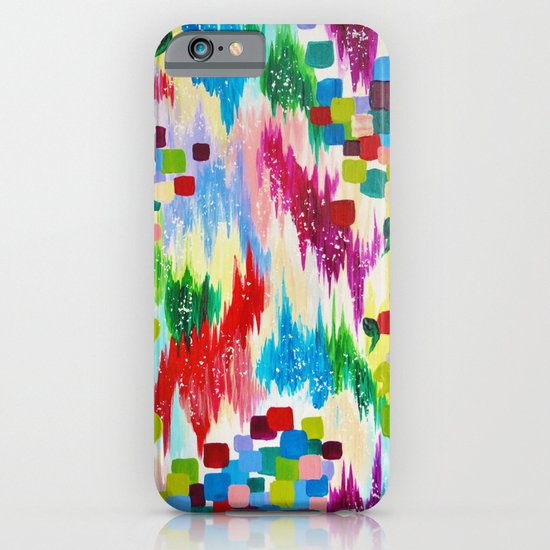 'TIS THE SEASON - Cheerful Christmas Seasonal Holidays Abstract Acrylic Painting Chevron Snow iPhone & iPod Case