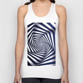 Blue & White Color Psychedelic Design Unisex Tank Top