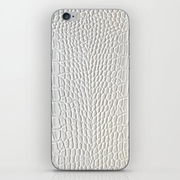White Crocodile Alligator Leather Print iPhone Skin