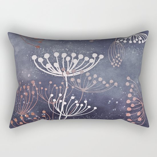 WONDERGARDEN ROSEGOLD BLUE Rectangular Pillow