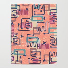 Mid Century Modern Abstract Pattern 951 Poster