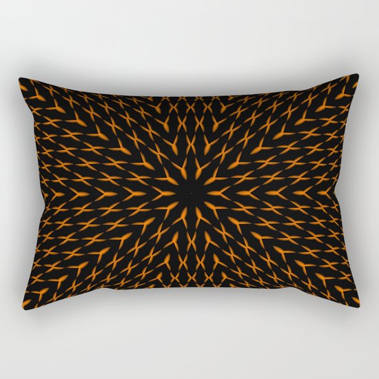 PCT2 Fractal in Orange on Black Rectangular Pillow