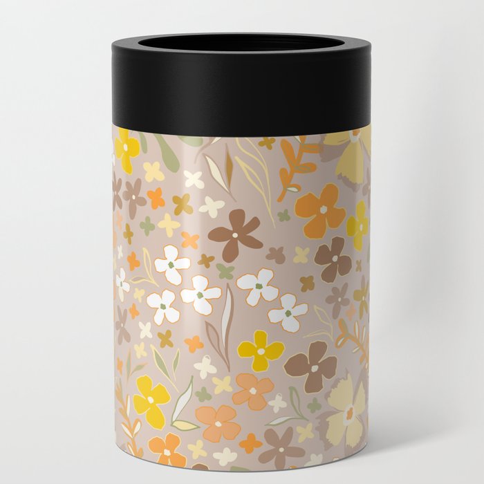 Wild Bohemian Floral LATTE Pattern 2 Can Cooler