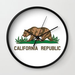 California Republic Bear with Marijuana Plants Wall Clock | Marijuana, Graphicdesign, Maryjane, Blunt, Pot, Hightimes, Mj, Smoker, Norcal, Stoner 
