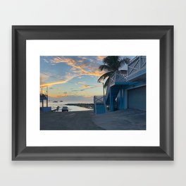 beach stairs Framed Art Print