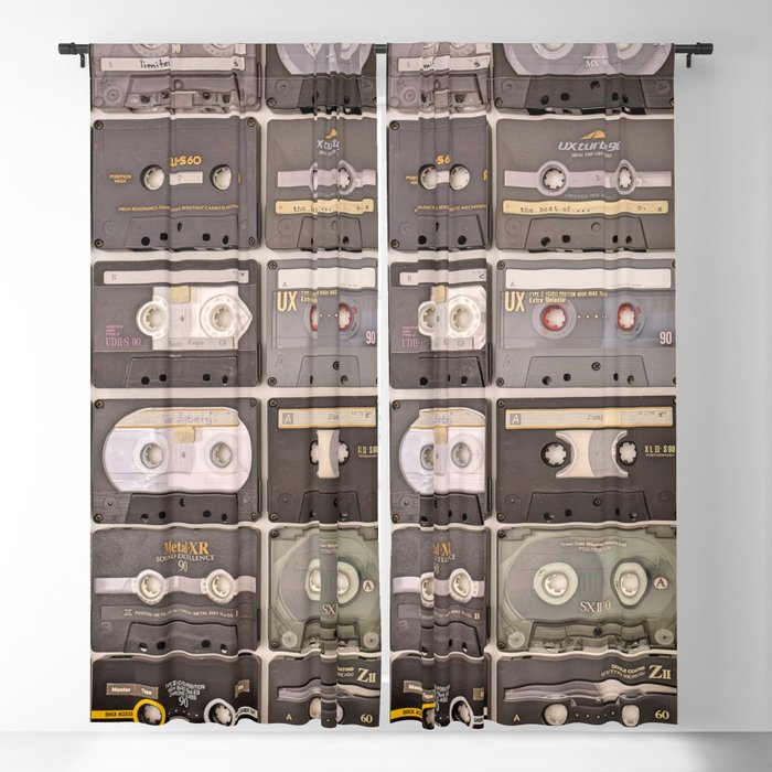 Cassette Tape Wall Retro Classic Tapes Decor Blackout Curtain