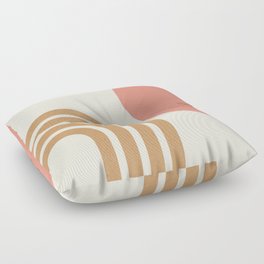 Mid century modern pink Sun & Rainbow Floor Pillow