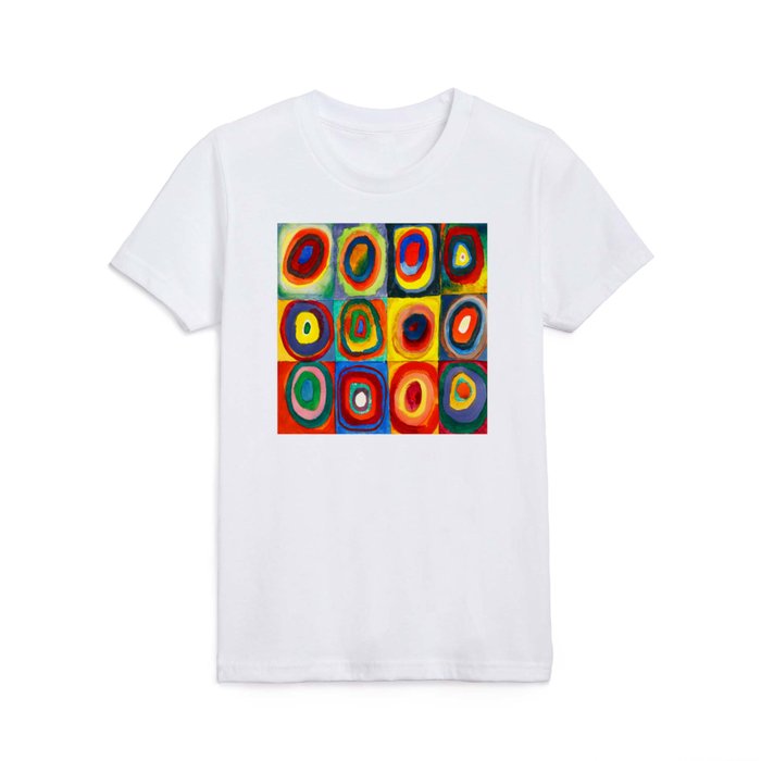 Wassily Kandinsky (1866-1944) - Color Study: Squares with Concentric Circles - 1913 - Expressionism - Blue Rider - Abstract, Modern Art - Watercolor, Gouache, Chalk - Digitally Enhanced Version - Kids T Shirt