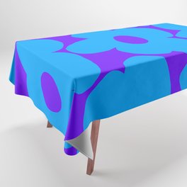 Large Retro Flowers Turquoise Blue Petals Purple Background Cool Vibes #decor #society6 #buyart Tablecloth