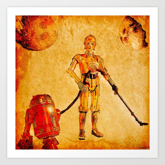 Cleaning in the space Art Print