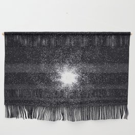 Galaxy with white star dust on black background Wall Hanging