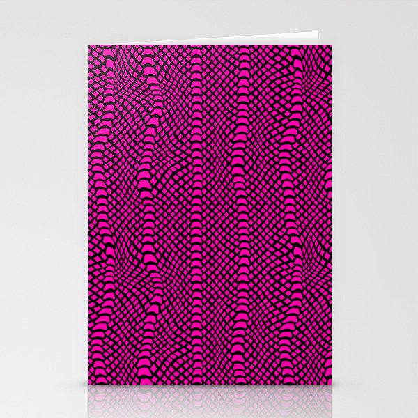 Neon Pink Snake Skin Pattern Stationery Cards