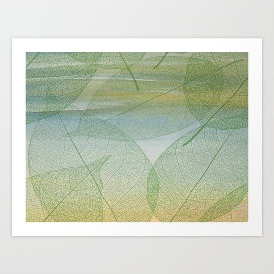 Delicate Painterly Leaves Art Print
