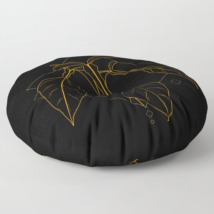 Gold Philodendron Joepii Floor Pillow
